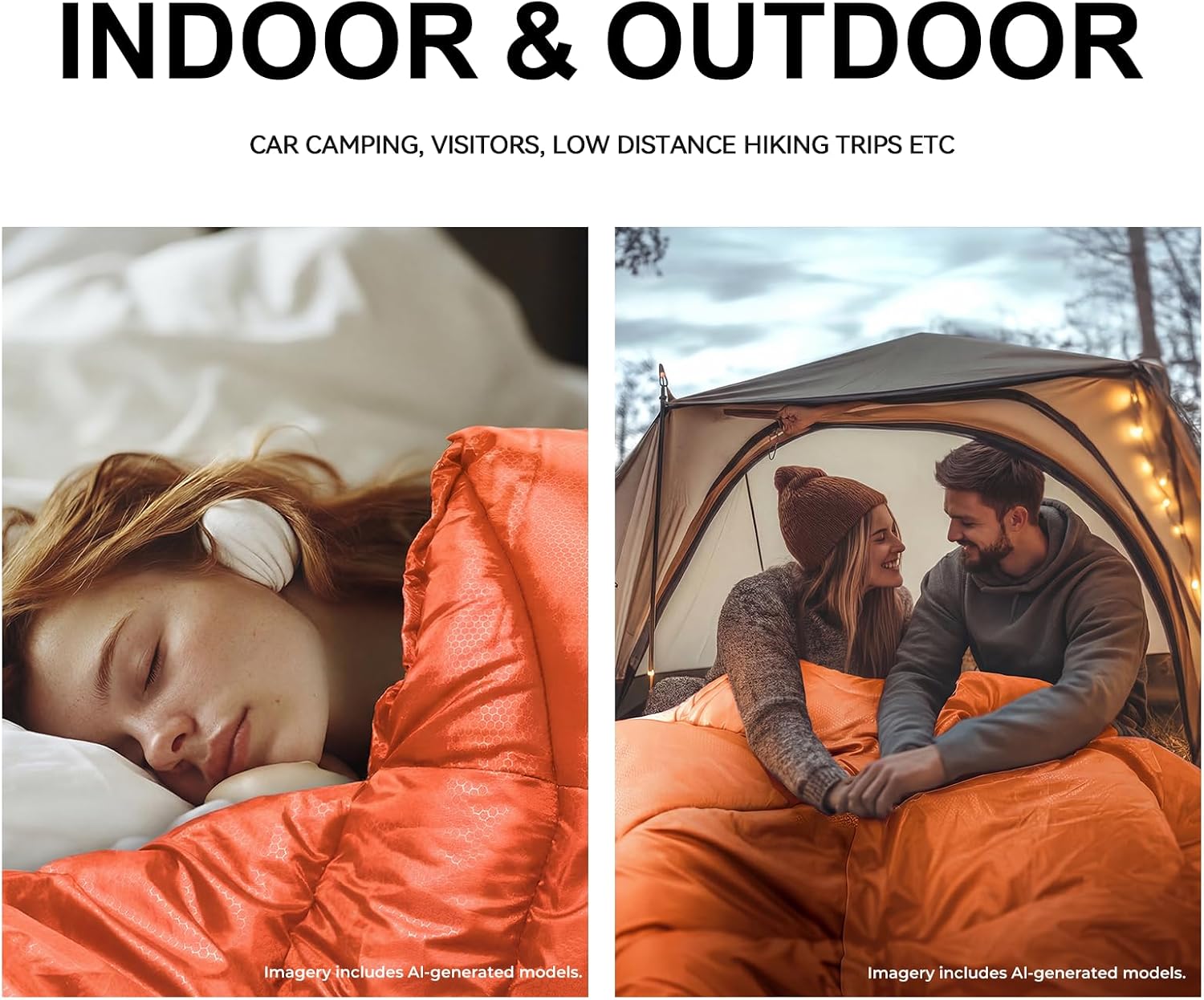 Sleeping Bags for Adults Kids 4 Season Camping Sleeping Bag Gear thumbnail