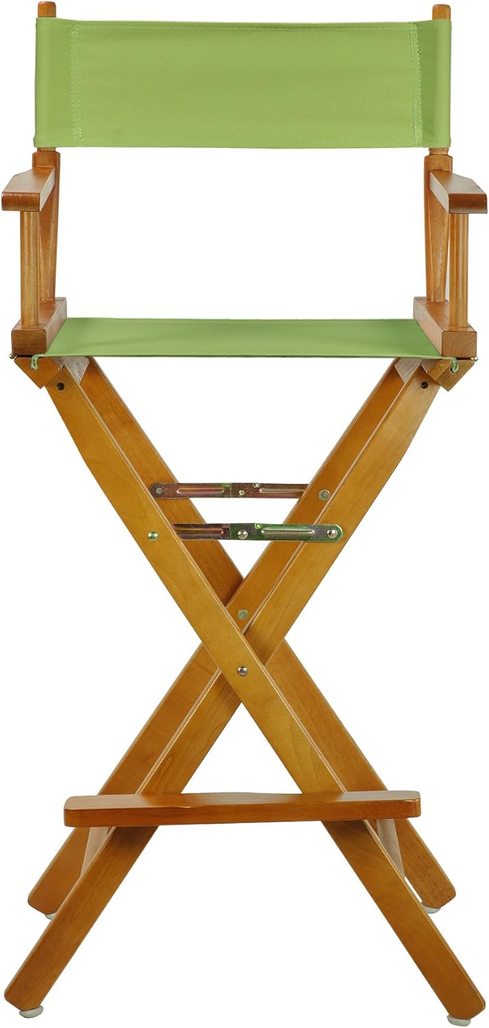 Casual Home 230-05/021-72 Honey Oak Frame-Lime Green Canvas Director Chair 30" - Bar Height OakFrame