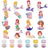 ONEST 28 Pieces Miniature Mermaid Figurines Mini Mermaid and Shell Pearl Figurines for Cake Decoration Home Decoration DIY Crafts