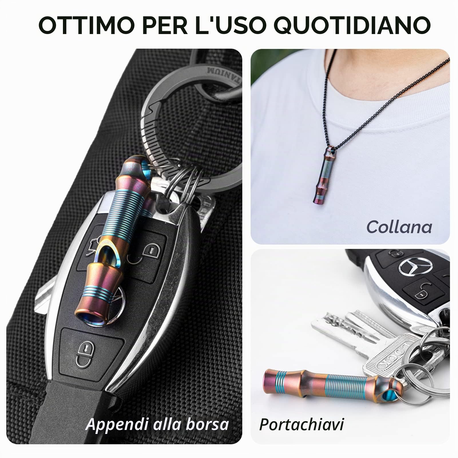 TISUR Titanium Loud Whistle01, Titanio Forte fischio Uomini e Donne