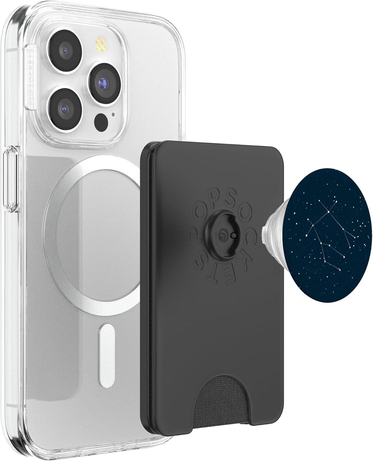 Gemini Star Sign Constellation Zodiac Design PopSockets PopWallet for MagSafe