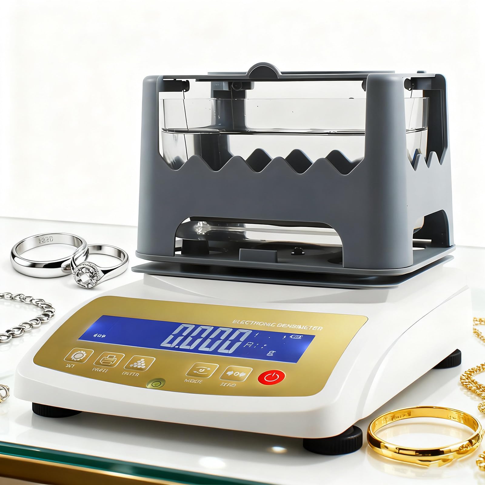 Digitaler elektronischer Gold-Reinheitstester, hochpräziser Goldtester, Analysegerät, Edelmetall-Prüfer, Golddichte-Tester, Karat-Detektor, 1200 g