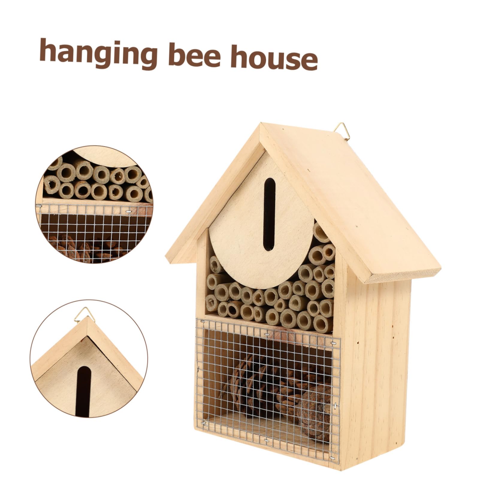 GLEAVI Casetta per Api in Legno Decorativa da Appendere per Giardino, Habitat Naturale per Insetti