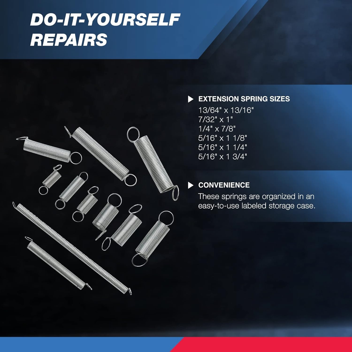 NEIKO 50456A Spring Assortment Set, 200 Piece, Extension and Compression Springs Kit, Zinc Plated Steel Mechanical Compression Springs, Assorted Size Small Springs for All Types of Home Repairs & DIY