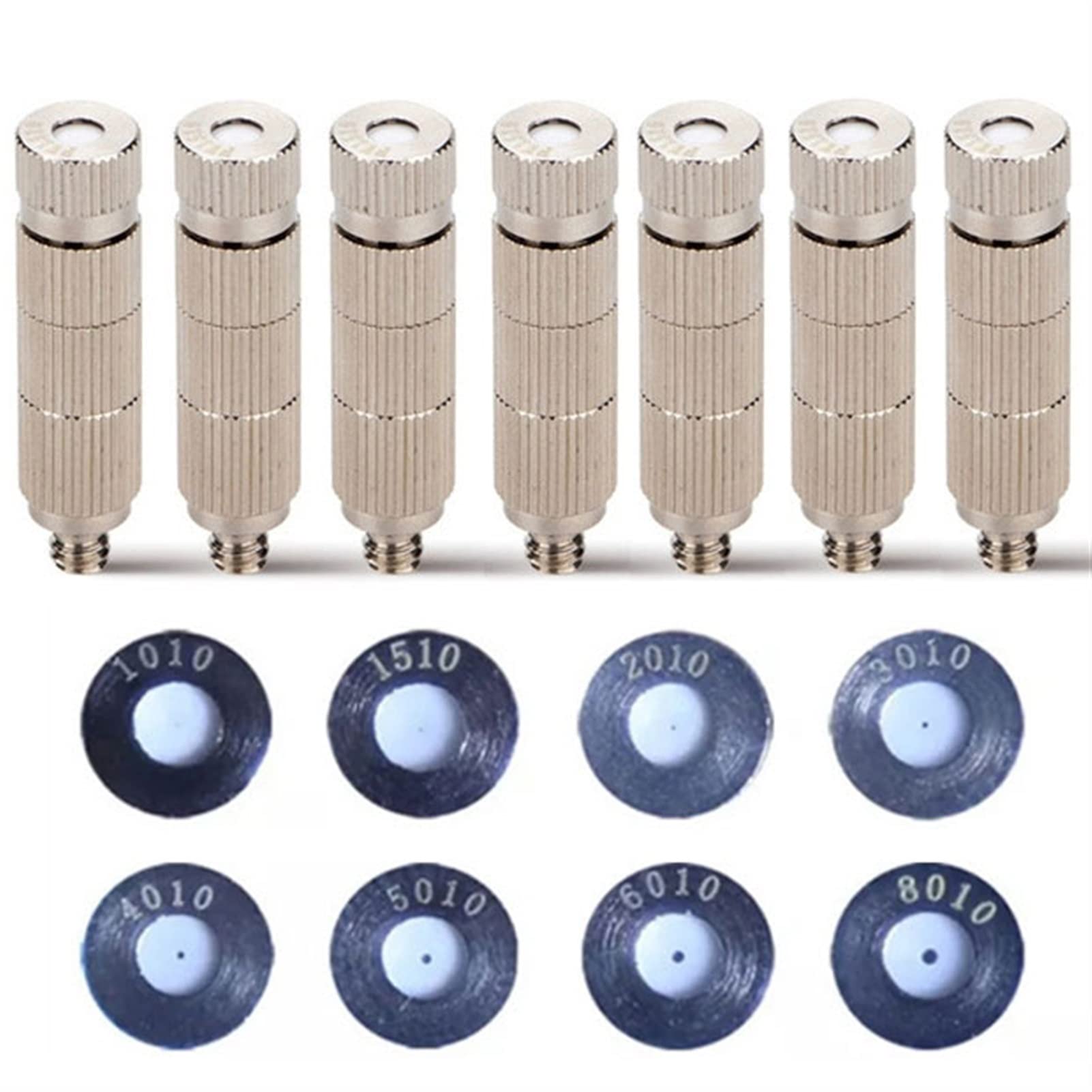 SOHNVWTGD 10PCS Brass Mister Nozzles High Pressure Misting Nozzle for Cooling System, Fog Sprayer Atomizing Mister Sprinkle for Patio Garden Sprayer Irrigation Tool Kit, UNC1024(0.15mm)