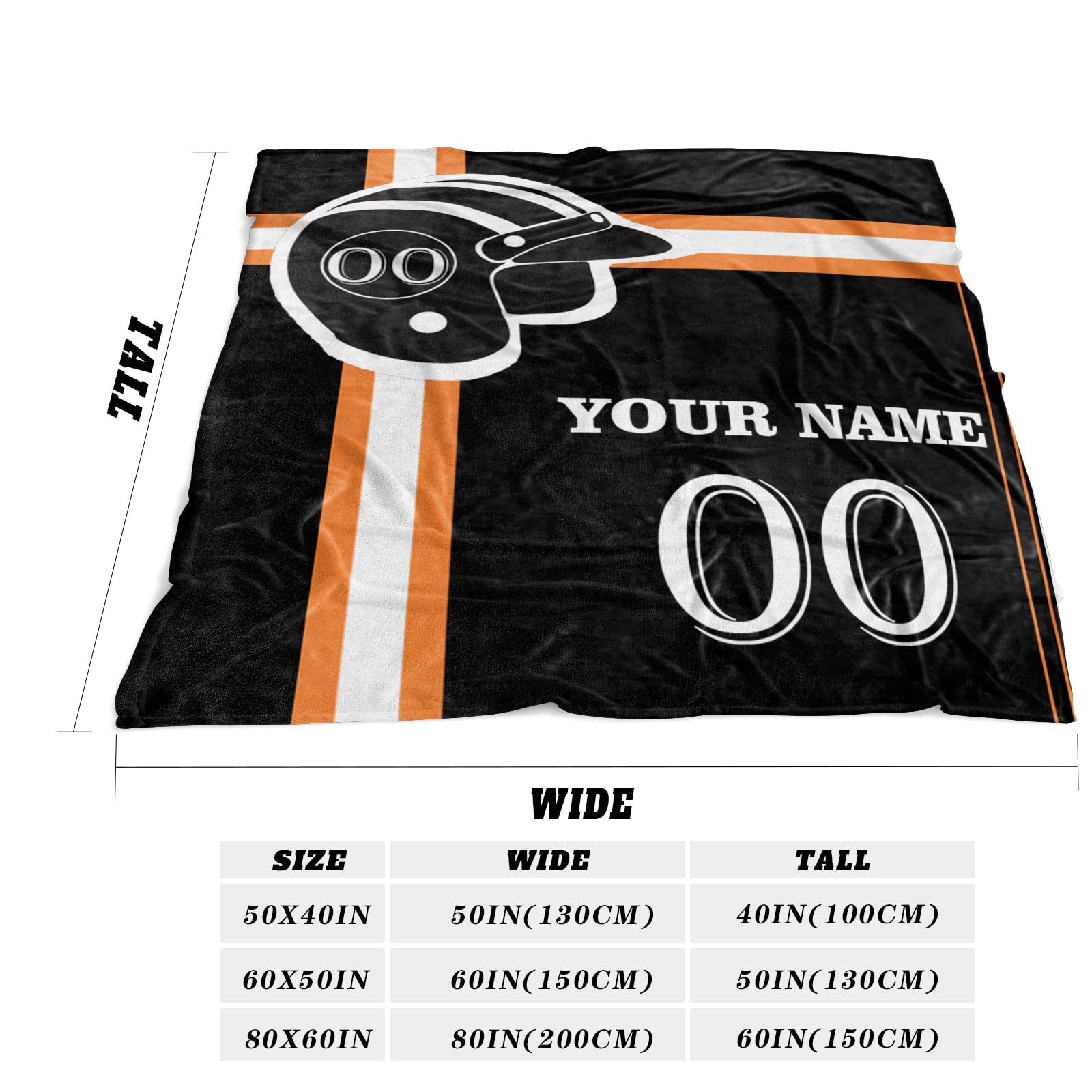 Manta personalizada con nombre de número: mantas de béisbol personalizadas de franela deportiva para amigos de la familia, año nuevo, para sofá, dormitorio