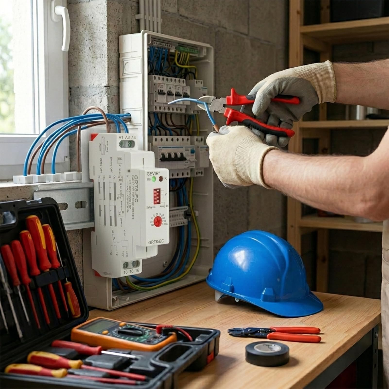 Przekaźnik Czasowy LED, Wielofunkcyjny z Podwójną Funkcją i Wskaźnikiem, AC230V/AC DC24V, Regulowany Przedział Opóźnienia