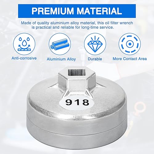 Miniatura 3 de Llave de filtro de aceite de 2.913 in: Herramienta de extracción de filtro de aceite de 15 flautas compatible con filtro de aceite AC Delco