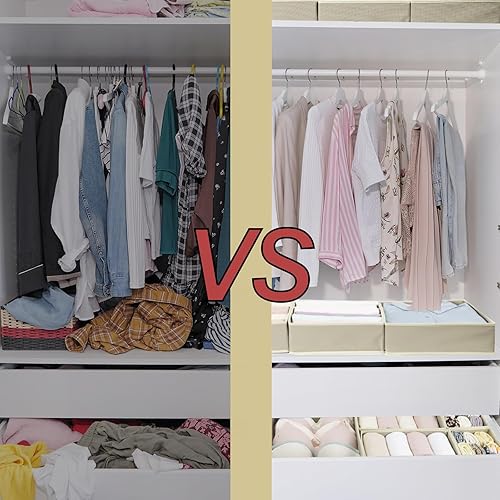 Miniatura 4 de Paquete de 16 organizadores de cajones de ropa, organizador de cómoda de tela plegable, organizador de armario y caja de almacenamiento para ropa