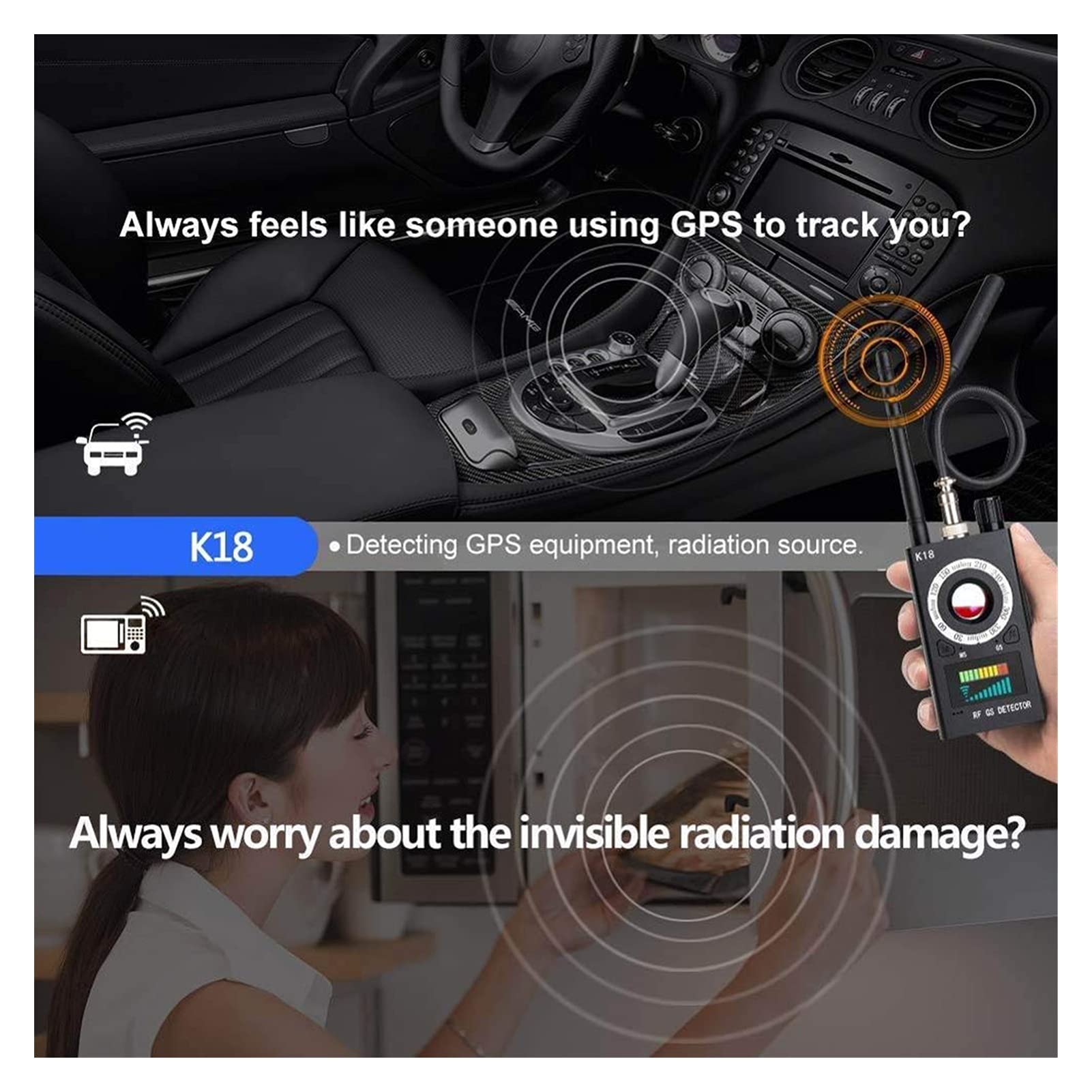 GPS Rilevatore Rilevatore di Segnale Rilevatore del Segnale RF Wireless RF Anti-Spy Candid Camera gsm GPS Scan Finder Rilevatore Radar