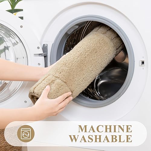 Miniatura 6 de Pauwer Bathroom Rugs Sets 3 Piece Bathroom Shower Rugs with U-Shaped Contour Toilet Mat Absorbent Microfiber Plush Bath Mats Non Slip Bath Rug