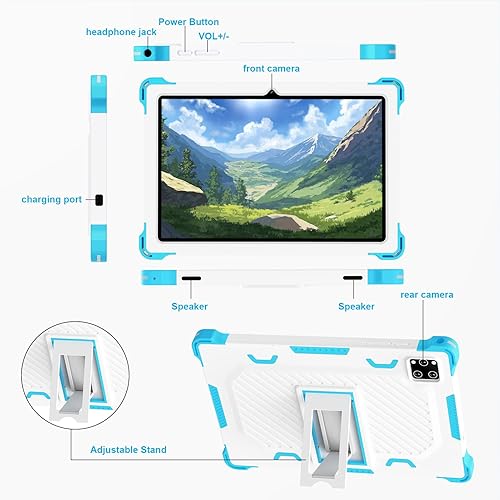 Miniatura 7 de YATIOM Tablet infantil de 10 pulgadas Android 14 con funda a prueba de caídas, octa-Core, 10GB+64GB, expansión 512G, pantalla táctil HD de 1280 x