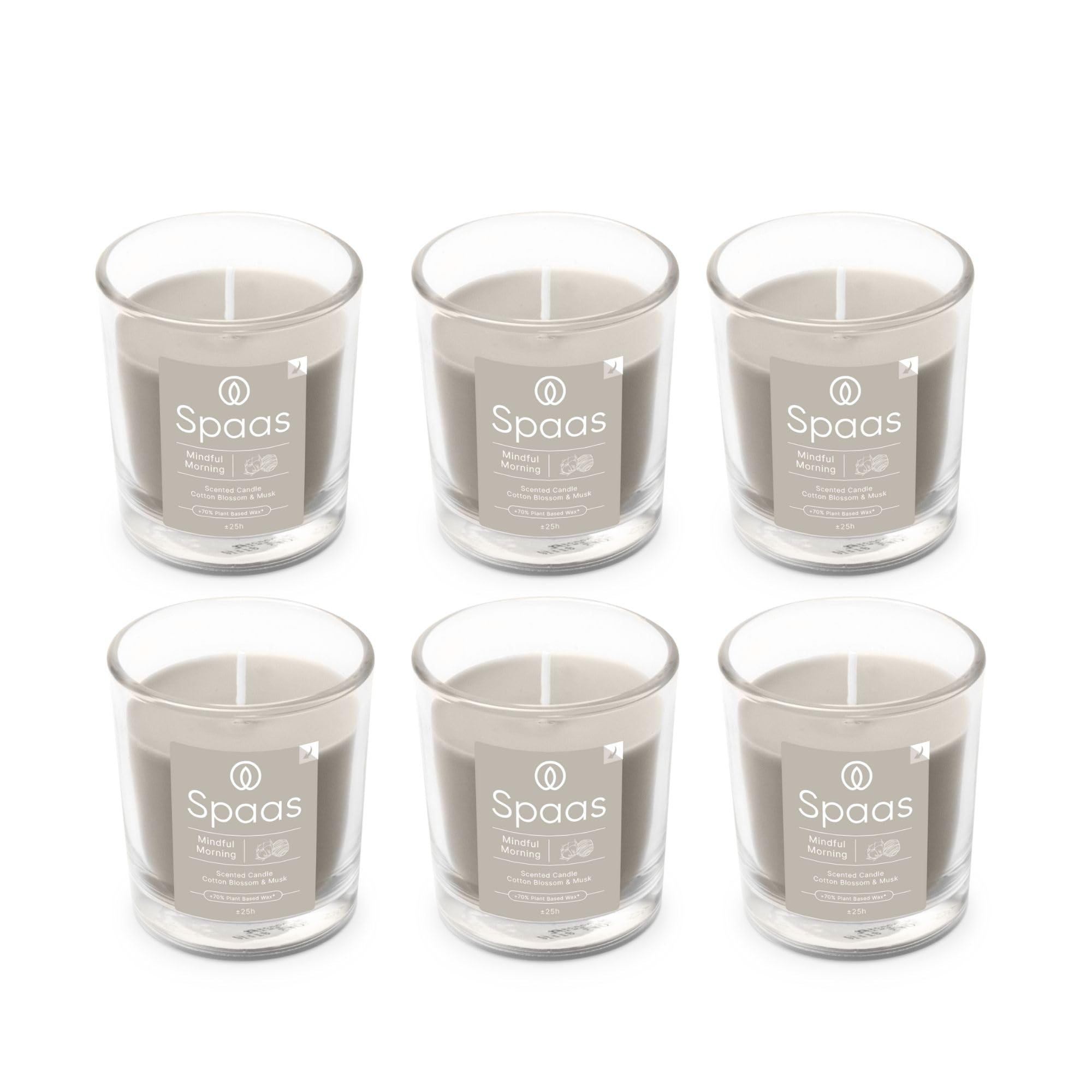 Spaas 6x Vela perfumada 25 h, Mindful Morning