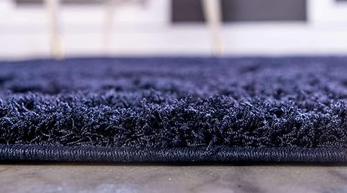 Miniatura 4 de Unique Loom Trellis Shag Collection - Alfombra de felpa geométrica moderna marroquí celosía azul marino (5 pies x 8 pies)