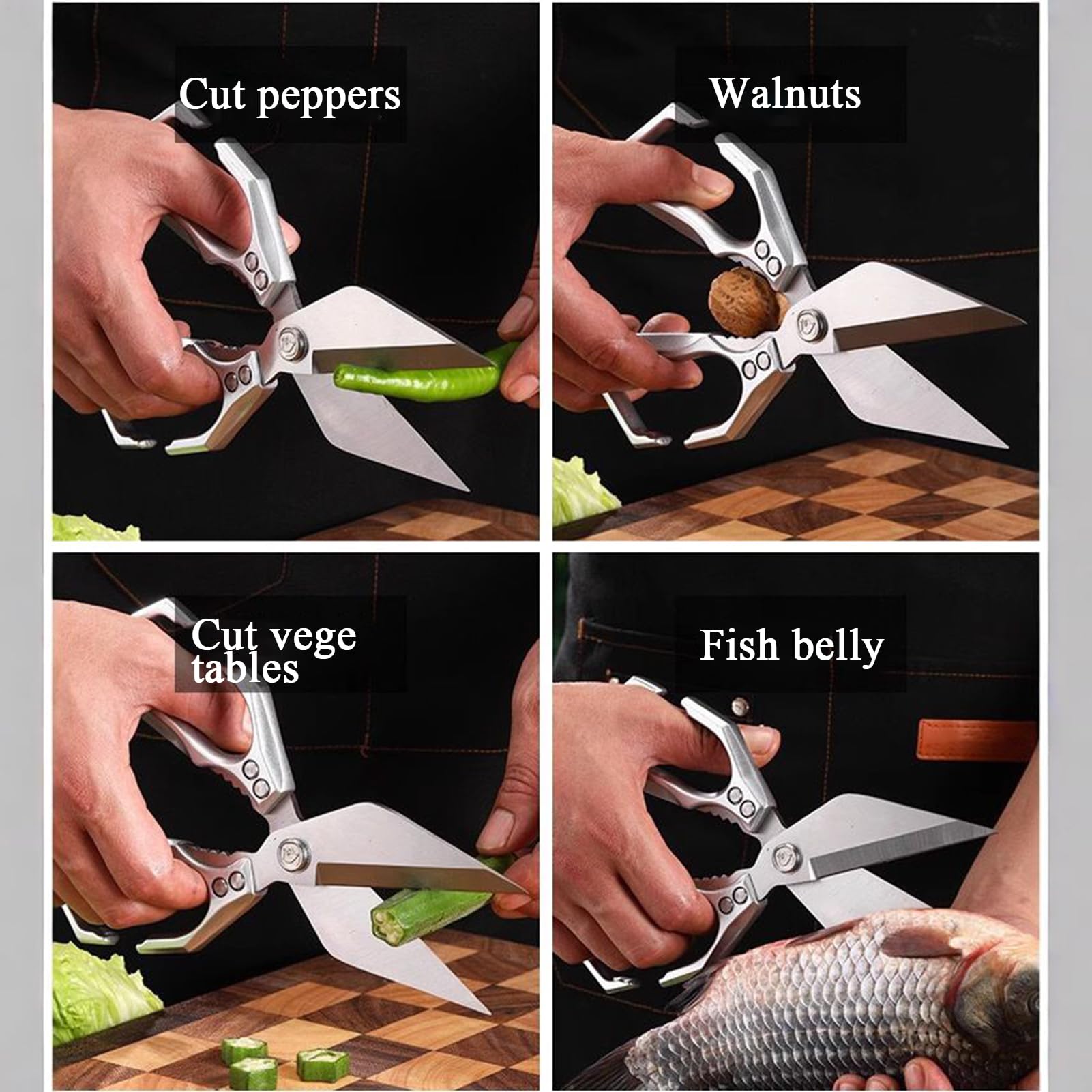 Kitchen Scissors | Stainless Steel Poultry Scissors With Ergonomic Handle | Professional Cutter Kitchen Tools For Cutting Meat Chicken Bone Fish Seafood Vegetable Commercial Turkey