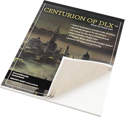 Miniatura 3 de Centurion Bloc de lino con imprimación al óleo de lujo (12 x 16 pulgadas), 10 hojas por bloc, 11 onzas, páginas que no se corren, ligera, fácil de