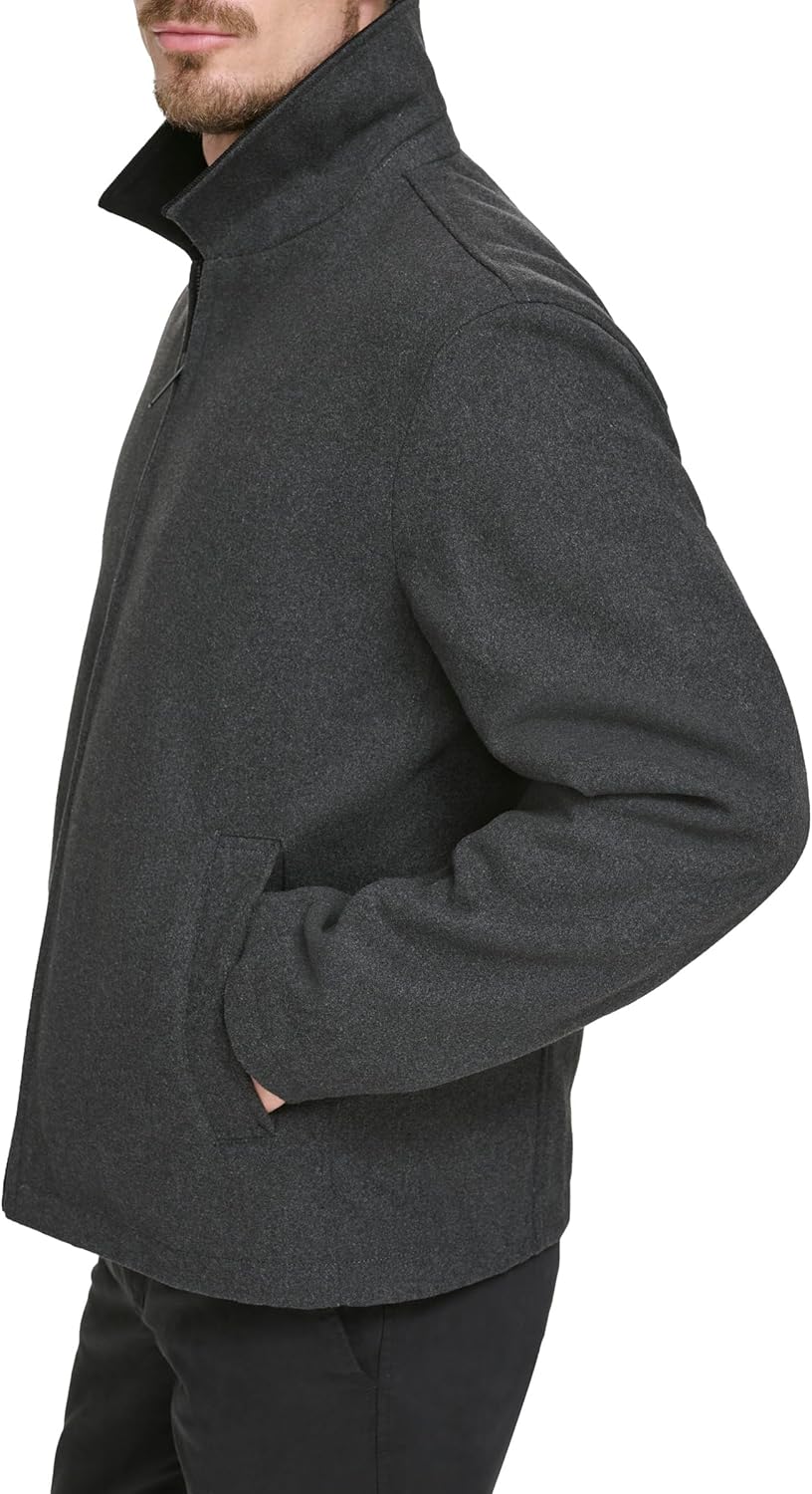 DOCKERS Men's Wool Blend Open Bottom Jacket With Quilted Bib - Image 8