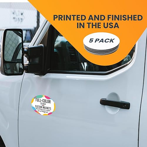 Miniatura 113 de Magnet Me Up Imán redondo personalizable de 30 mil, 6 pulgadas, imán de coche resistente a la intemperie para empresas, equipos deportivos