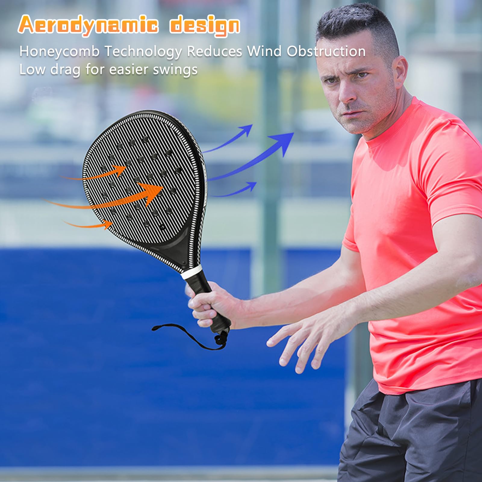 Fockety Racchetta da Paddle, Set di Racchette da Tennis Racchette da Tennis da Paddle Racchetta Leggera con per Principianti Sport All'aria Aperta