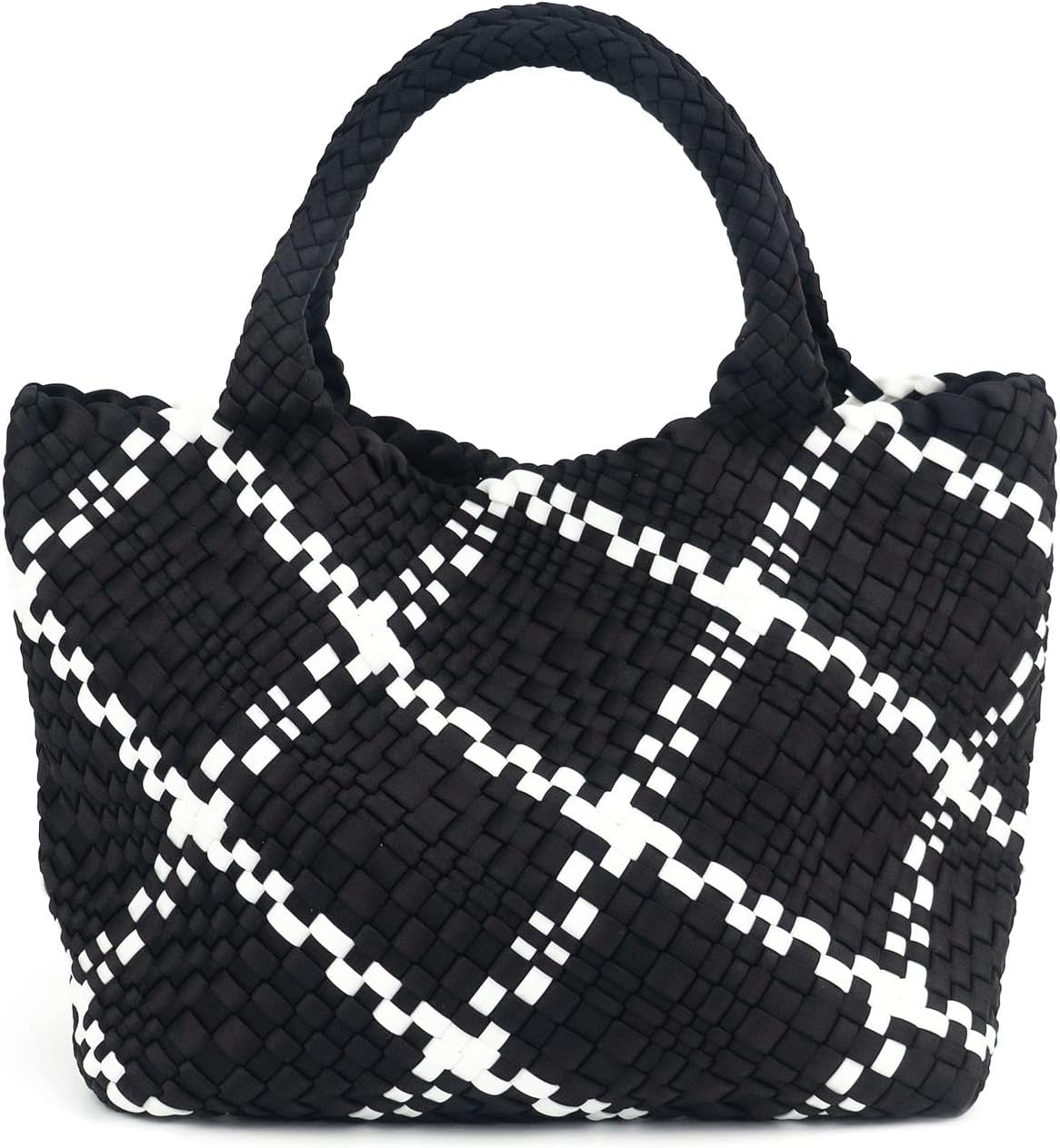 ORADWomen Tote Bag Large Neoprene Tote Bag Fashion Woven Bag Neoprene Tote Handbag Roomy Shoulder Bags for Beach, Gym, Trave
