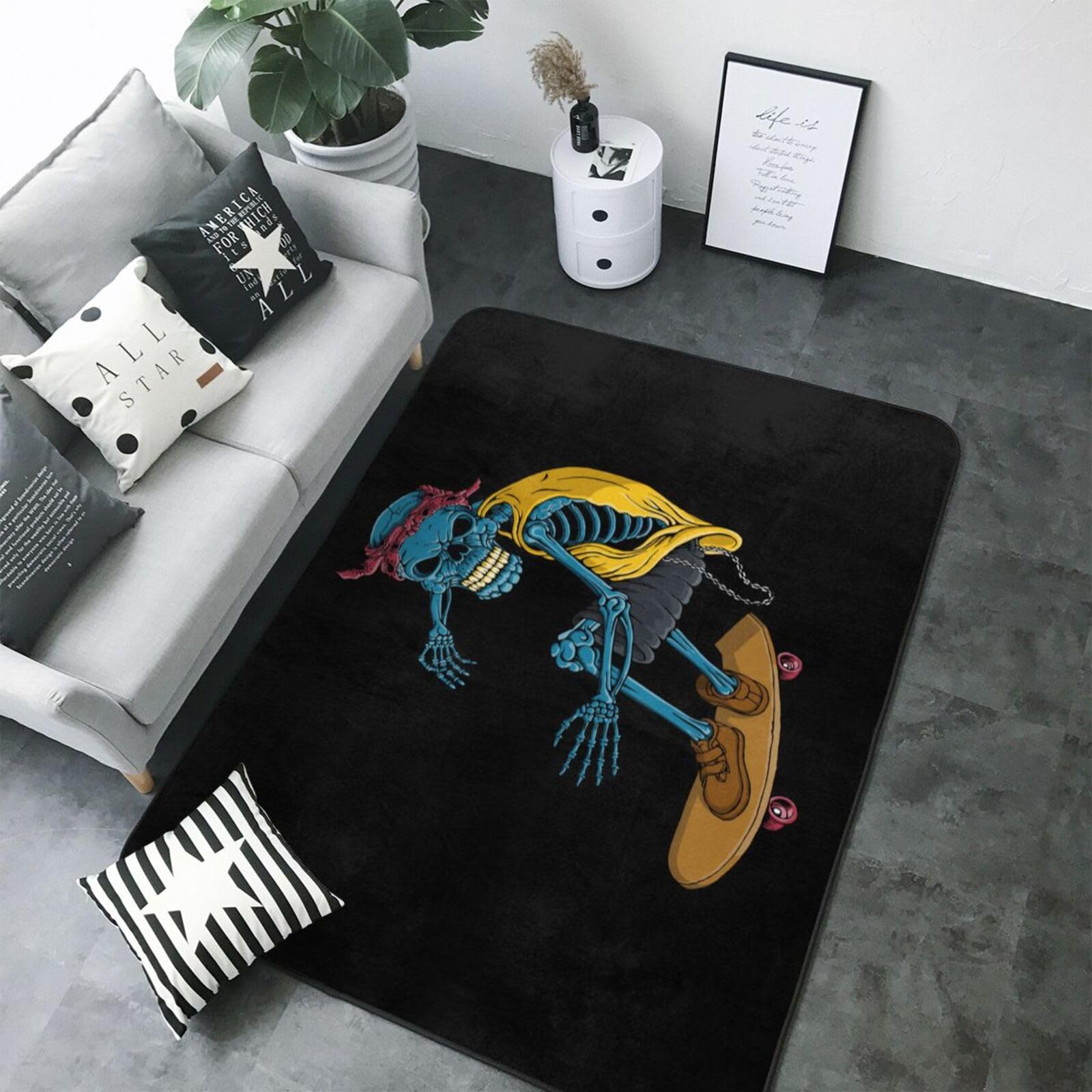Tapis doux lavable pour salon style patineur une ambiance cosy