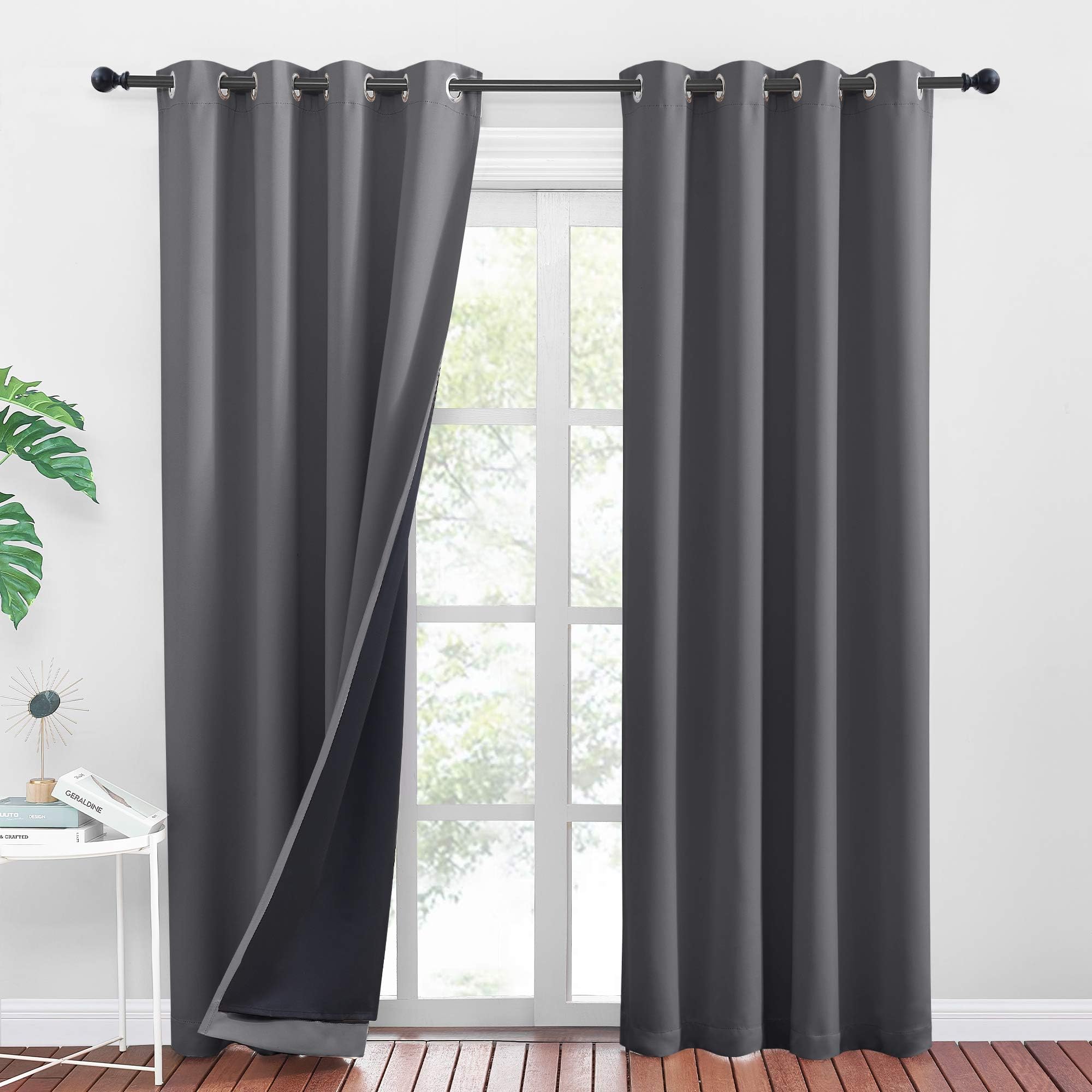 Fully Blackout Curtains navy blue with Eyelet Thermal Insulated