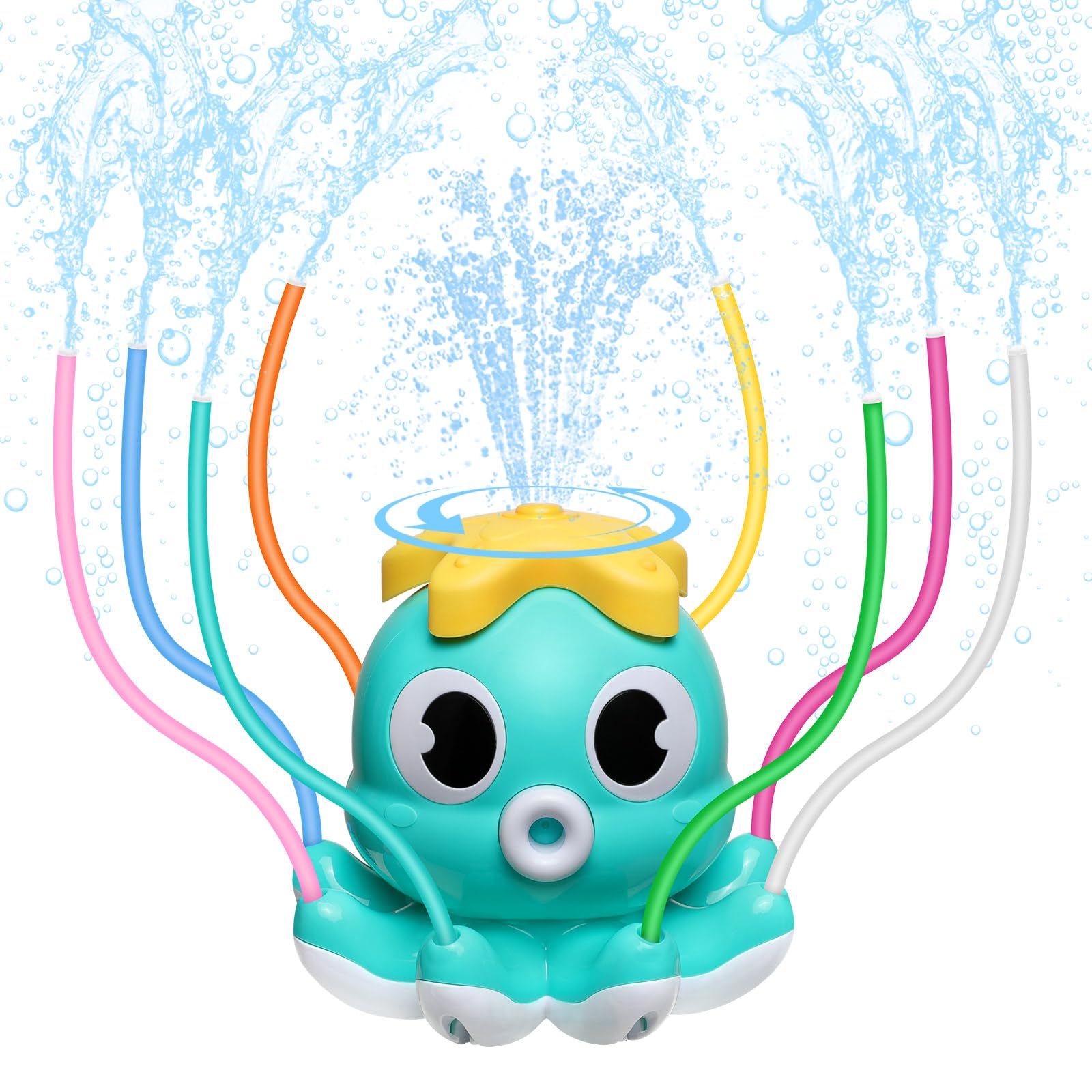 MoKo Spruzzatore d'Acqua per Bambini - Simpatico Irrigatore con 8 Tubi Flessibili, Spruzzatore d’Acqua Estate, Giocattoli per Giardino, Cortile, Prato, Spruzzi e Divertimento per Bambini, Blu Chiaro