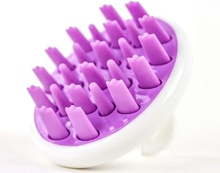 Zyllion Scalp Massager Dandruff Brush - Waterproof Exfoliating Shampoo Scrubber for Hair Growth & Healthy Scalp (Purple)