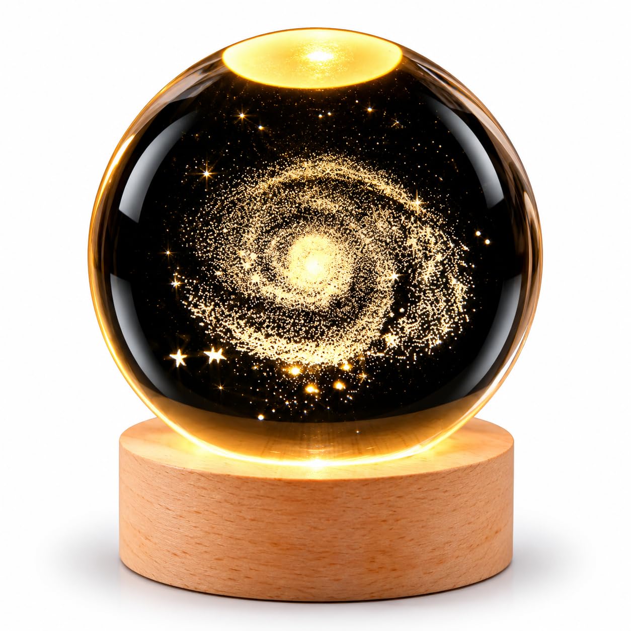 Meditating Hanuman Crystal Ball Lamp - USB LED -10