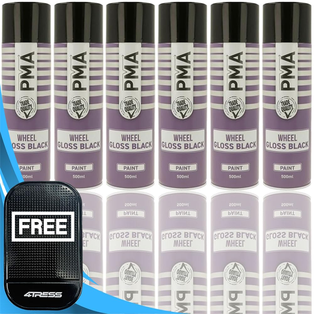 4Tress Gloss Black Pma 6 X Wheel Paint 500Ml Non-Slip Dash Mat(4T-Pcpa1028)