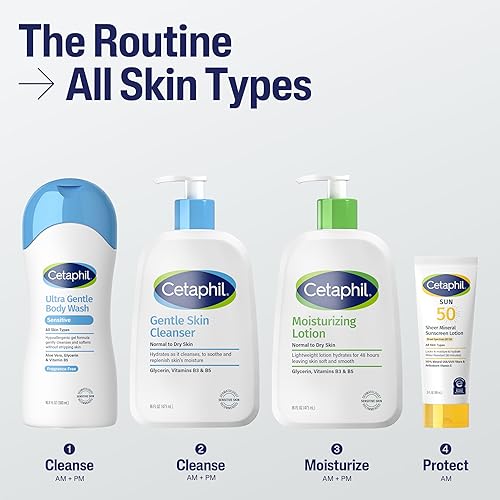 Miniatura 5 de CETAPHIL Loción protectora solar mineral ligera para rostro y cuerpo 3 fl oz 100% mineral UVA/UVB Filtros: Óxido de zinc y dióxido de titanio