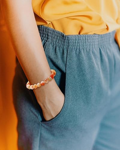 Miniatura 3 de BOMAIL 5 pulseras de piedras semipreciosas, pulseras de cuentas de cristal para mujer, pulsera elástica de piedra curativa de Reiki, pulseras