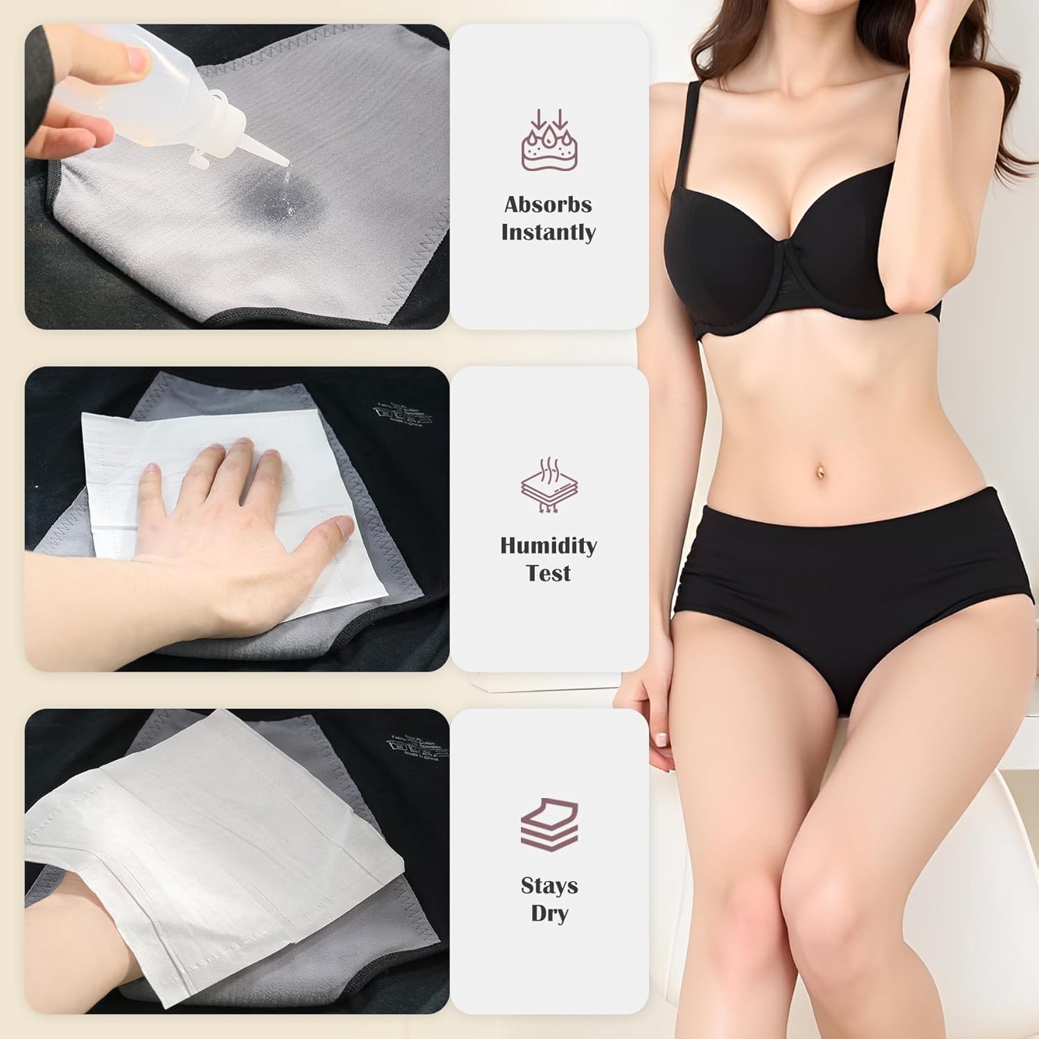 Incontinence Underwear for Women Washable Incontinence Underwear Absorbent Cotton Panties Bladder Leak Underwear for Women Teens - Image 4