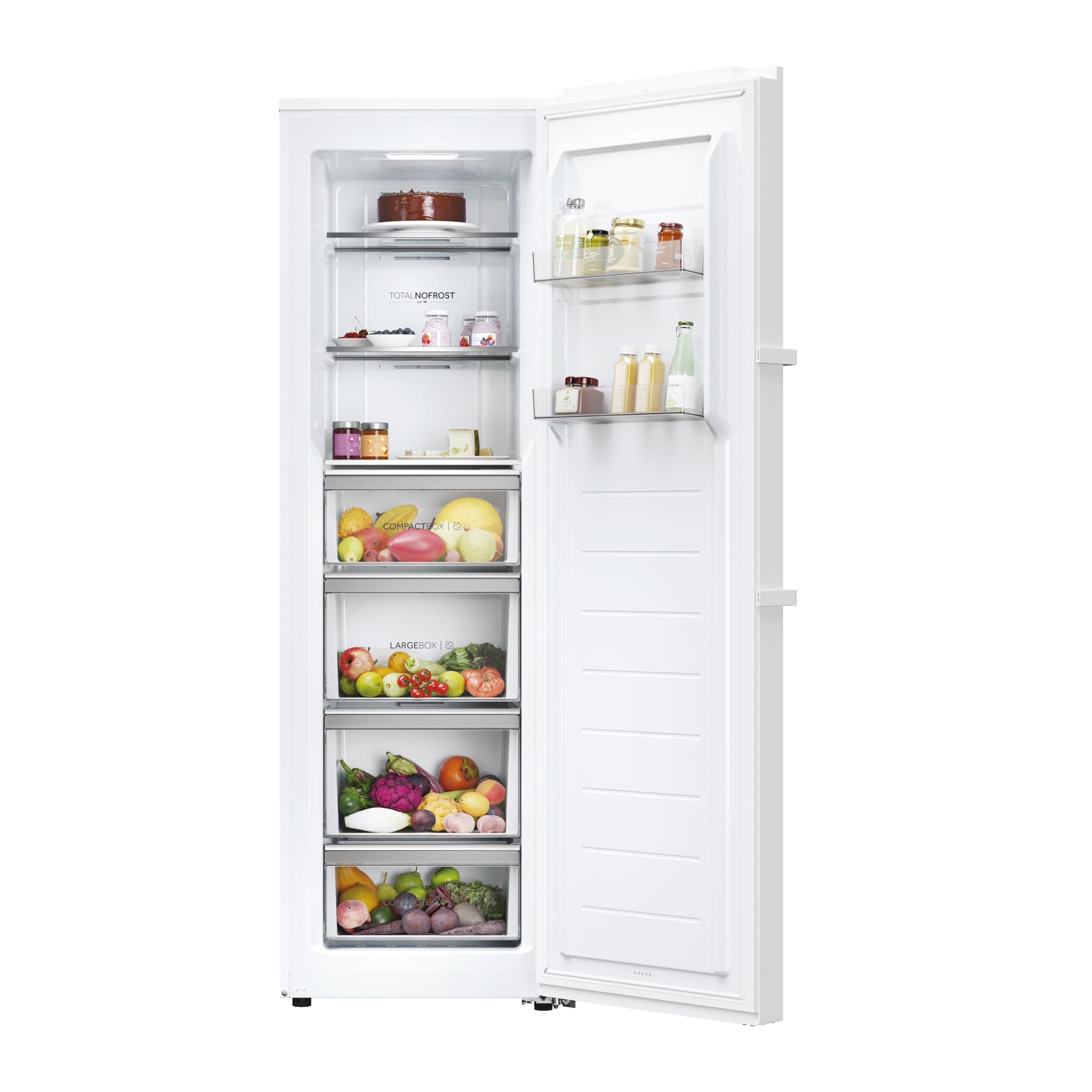 Haier Congelatore con sbrinamento automatico e macchina per cubetti di ghiaccio I Instaswitch H4F306WDH1 I Total No Frost congelatore, capacità 301 l, utilizzabile anche come frigorifero I Freezer con