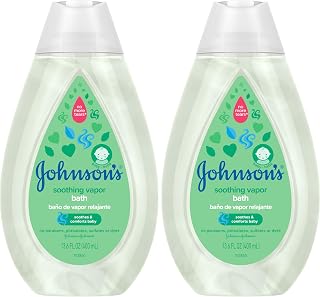 Johnson's Baby Vapor Bath with Soothing Aromas to Relax Babies, Tear-Free & Hypoallergenic Liquid Baby Bath Formula, No Parabens, Sulfates, Dyes, or Phthalates, 13.6 fl. oz (Pack of 2)