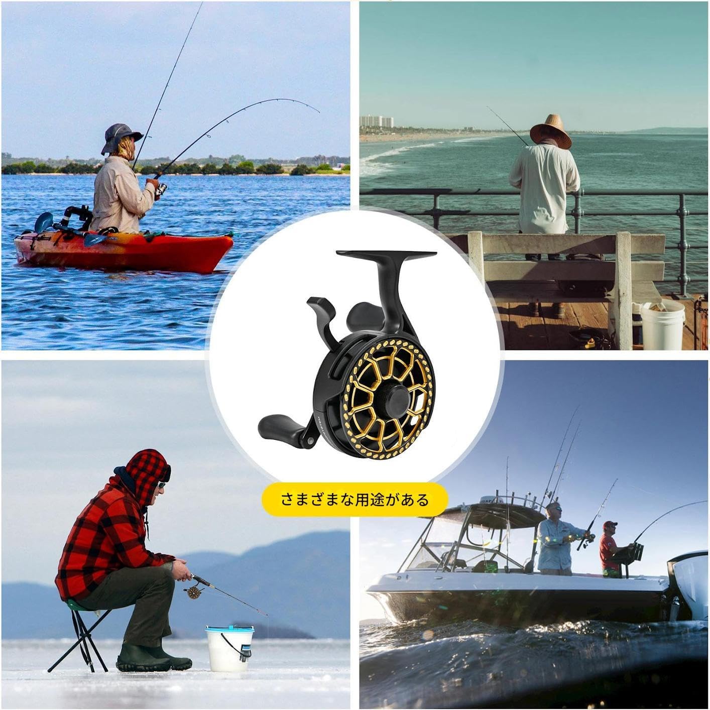 海水用リール - 磁気 ドロップ システム ホイール | 氷上釣り用リール | トラウト サーモン クラッピー ナマズ 男性 初心者