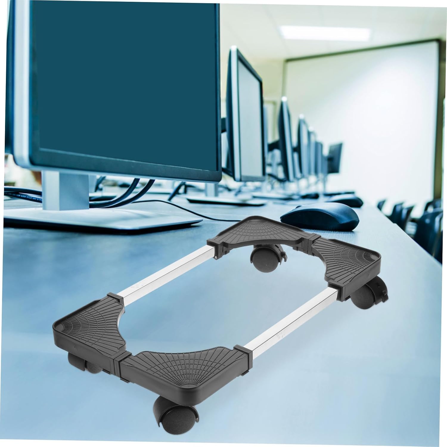 Mobile Computer Tower Stand with Locking Casters Rolling CPU Holder for Under Desk Use Heavy-Duty Floor Stand Supports Up to Space-Saving PC Cart for Home and Office