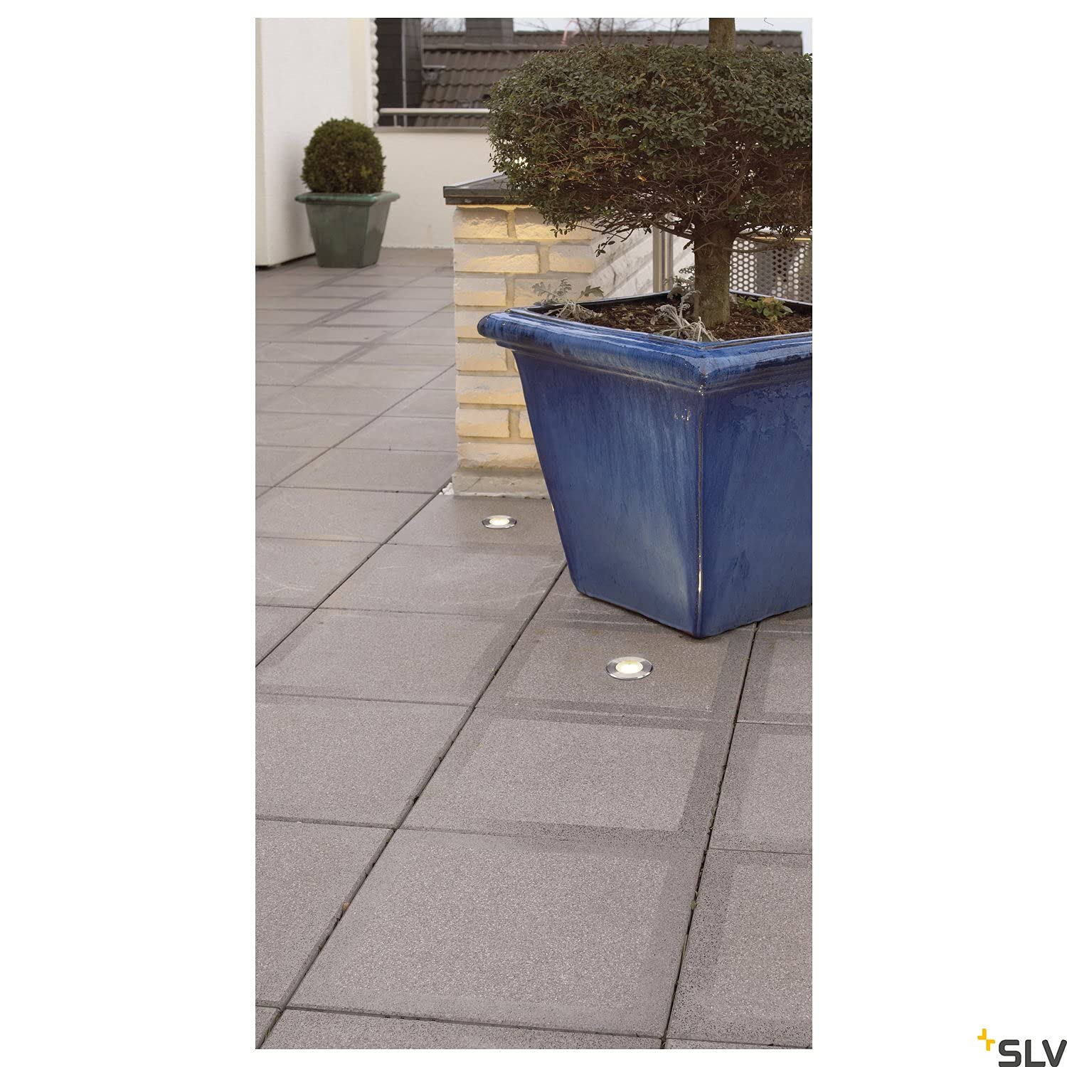 SLV lampada a incasso da terra DASAR FLAT 80 / Faretto LED da terrazza, faretto per esterno da giardino, lampada da terra per esterno / IP67 3000K 4,3W 140lm acciaio inossidabile 125 gradi