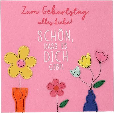Depesche 13593.25 Tarjeta plegable Paper Love para cumpleaños, con texto a juego y diseños coloridos, sin texto interior, tarjeta plegable con sobre