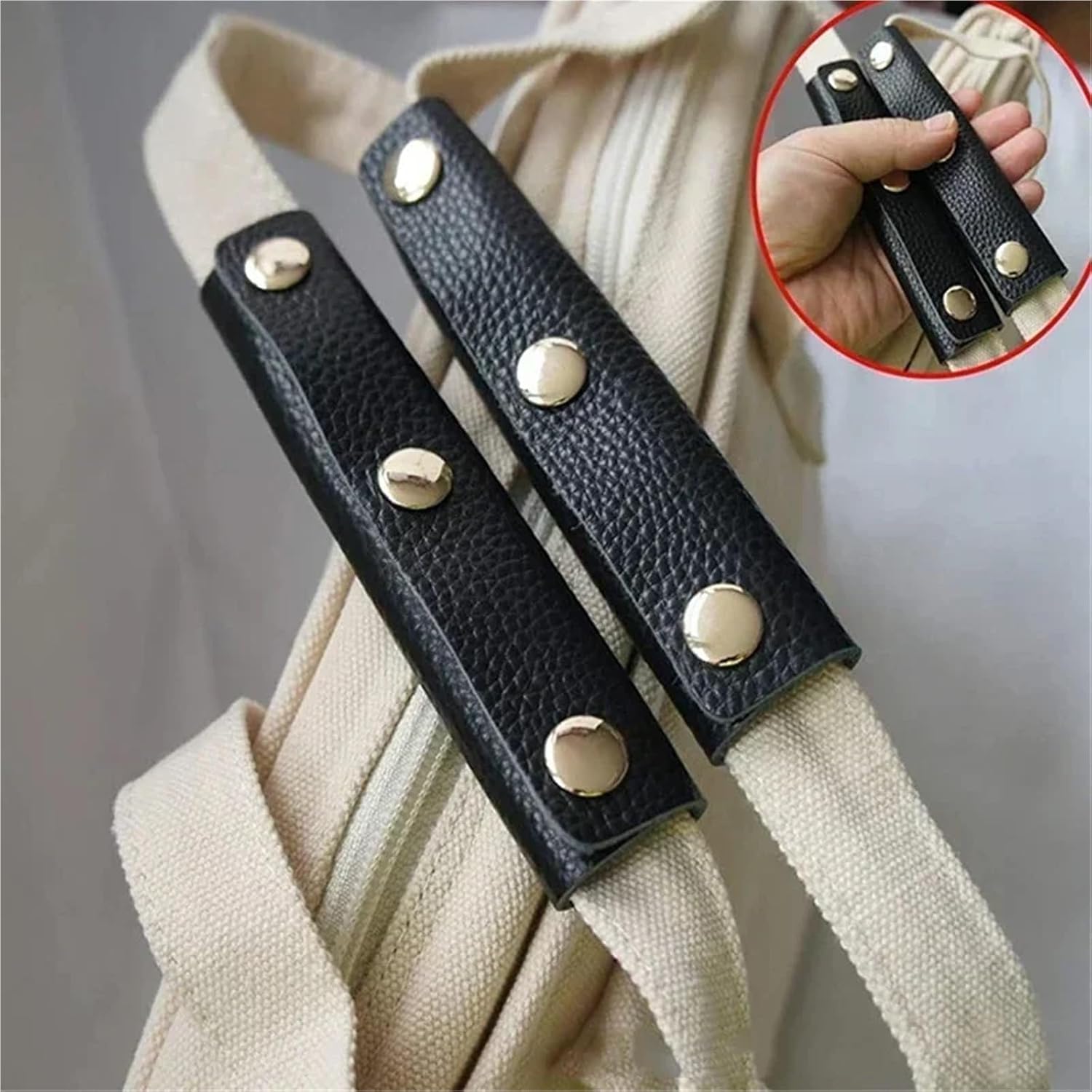 Leather Handle Wrap, 10pcs Anti-stroke Leather Cover Luggage Handle Wrap Bag Handle Protective(Brown)