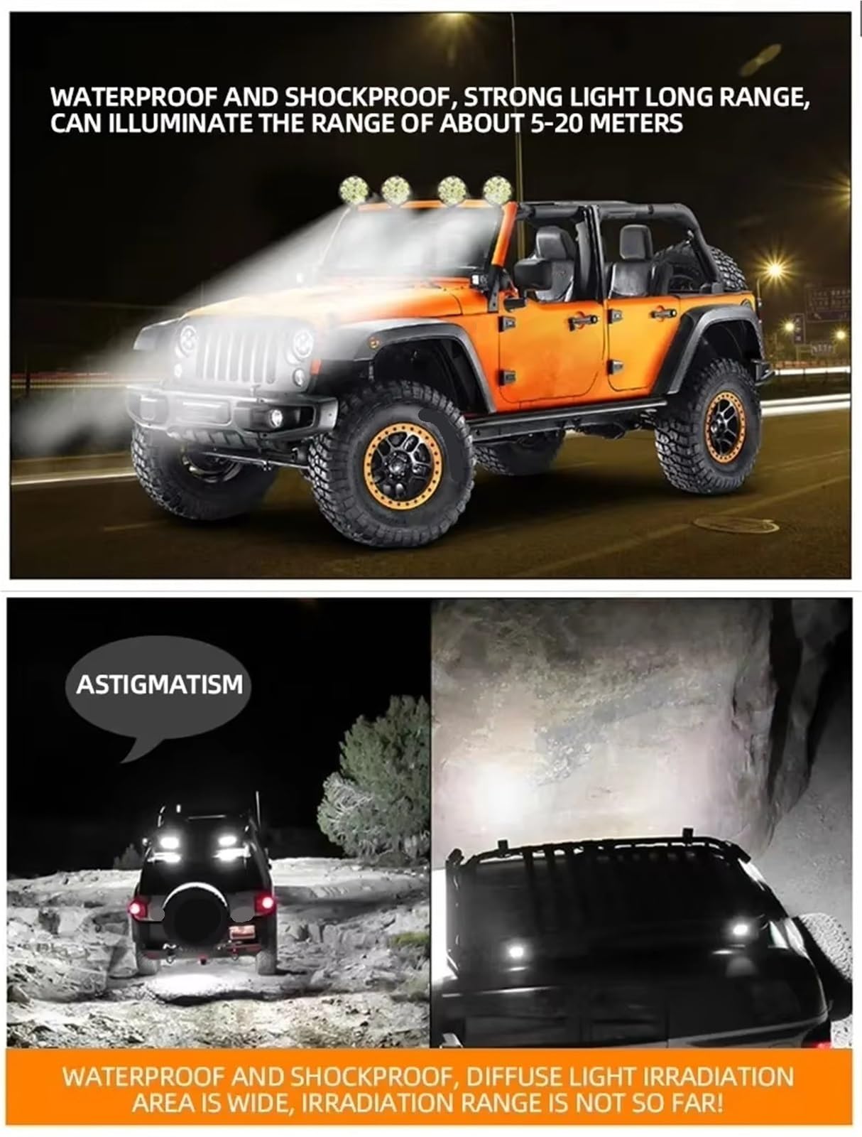 12V Y 24V Foco LED Trabajo Pequeño 42W Faros