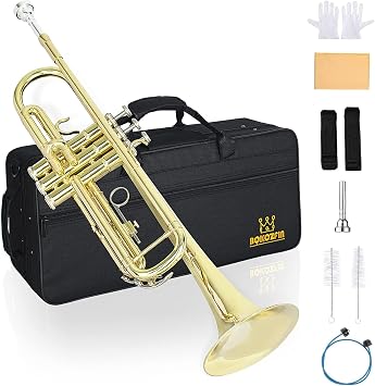 Trumpet B Style Wind Instrument Trumpet Beginner Set Brass Plated Nickel Plated Trumpet Gold