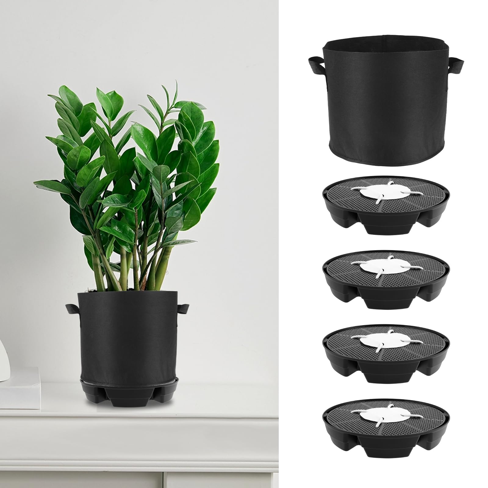 Soucoupes de pot de fleurs Guniata tissu auto-irrigant arrosage uniforme plantes grasses 2.8l