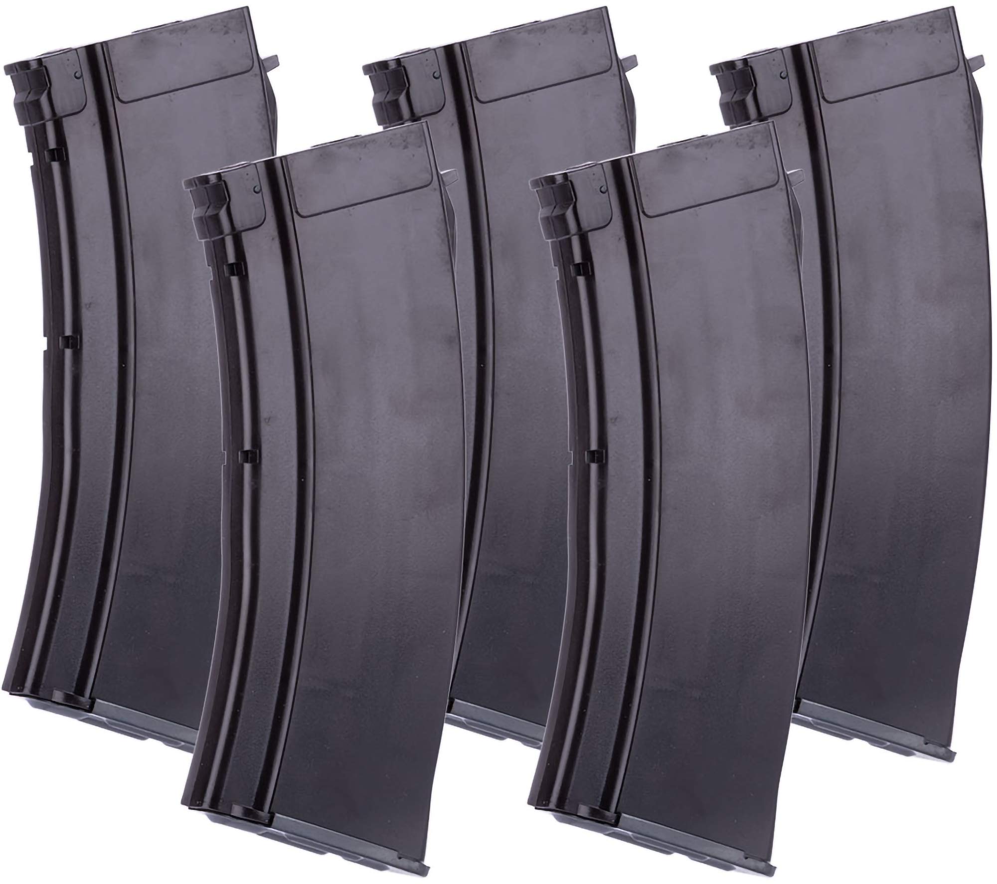 Evike Airsoft - MAG 100 Round Mid-Cap Mag for AK Series AEG Airsoft (Color: Plum / 5.45 Style/Package of 5)