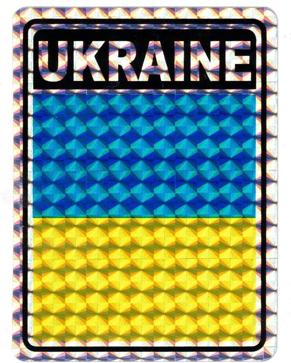 Pack of 50 Ukraine Country Flag Reflective Decal Bumper Sticker DC-242