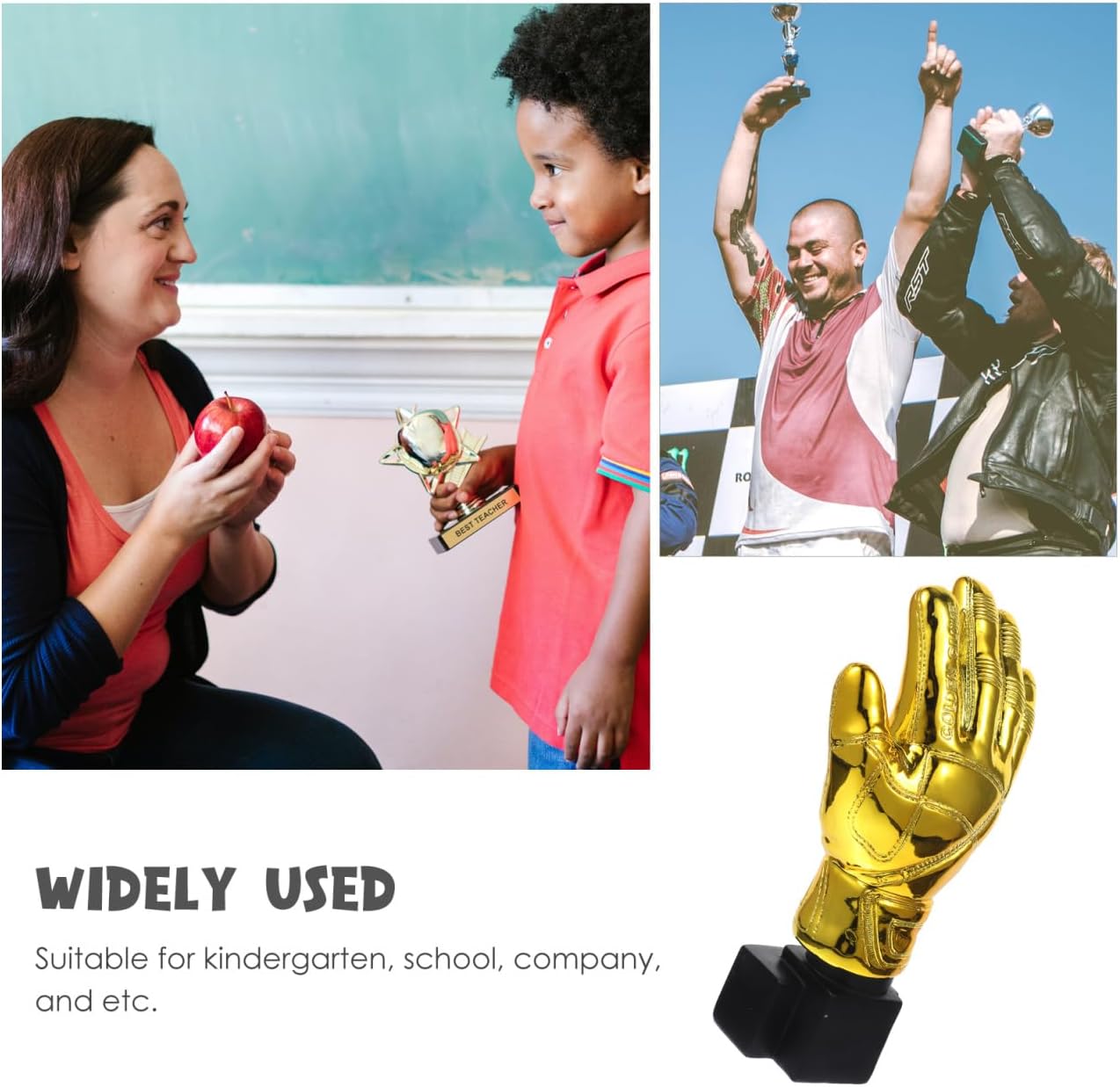 SUPVOX Goalkeeper Award Trophy Golden Resin Glove Shaped Soccer Match Prize for Office School Kindergarten Celebrations Durable Design for Lasting Recognition