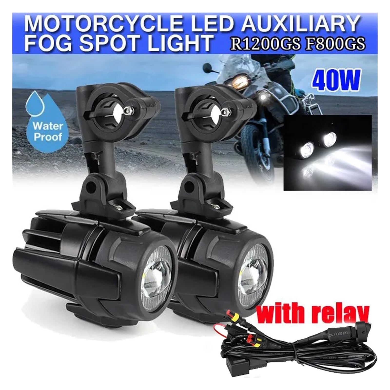 Bombilla antiniebla Luz antiniebla Delantera para Motocicleta para BM&W R1200GS, Luces Led de conducción para BM&W R 1200 GS Adventure LC, Accesorios para Motocicleta Faros de Niebla