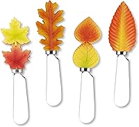 Vista 13 de Supreme Housewares Esparcidores de queso de hojas de arce, asas de resina pintadas a mano con cuchillas de acero inoxidable para untar queso crema