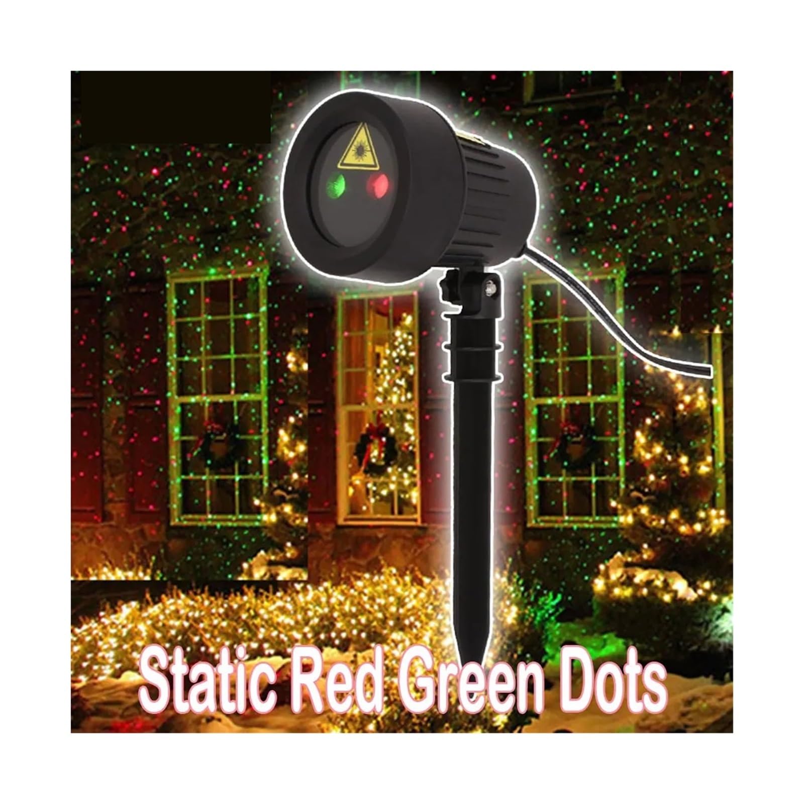 Projektor Weihnachten, Außenleuchten Weihnachtsprojektor Neujahr Straßengarten Dekor for Haus Hof Haus Urlaub statische Punkte(Static RG Dots-01)
