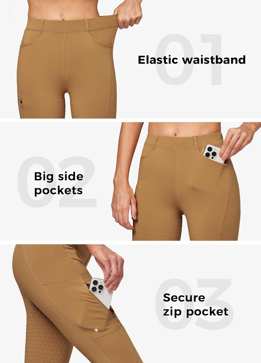 Willit Women's Fleece Riding Breeches Winter Horse Riding Pants Tights Equestrian Thermal Schooling Tights - Image 5